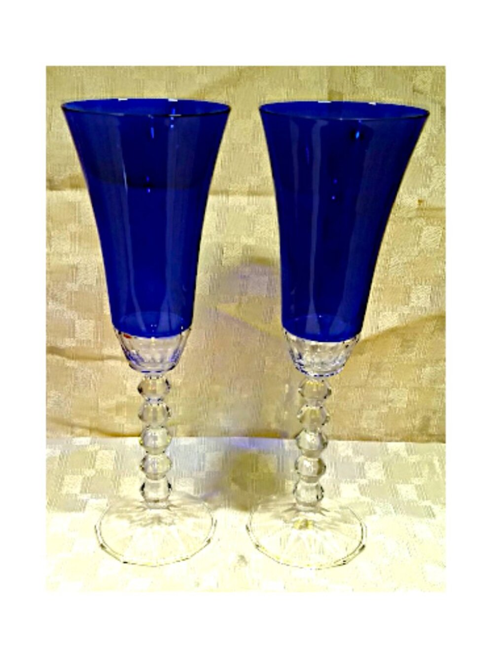 Mikasa Gemstone Cobalt Blue Champagne Flute - Vintage